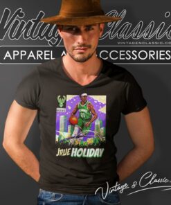 Jrue Holiday Skyline Milwaukee Bucks Shirt 6 Jrue Holiday Skyline Milwaukee Bucks V Neck TShirt
