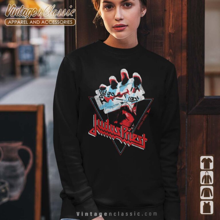 Judas Priest British Steel Graphic Picture Sweatshirt Judas Priest British Steel Graphic Picture Sweatshirt