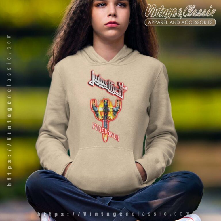 Judas Priest Fire Power Emblem Hoodie Judas Priest Fire Power Emblem Hoodie