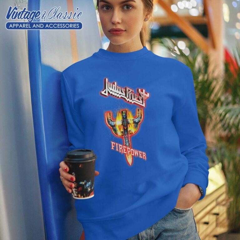 Judas Priest Fire Power Emblem Sweatshirt Judas Priest Fire Power Emblem Sweatshirt