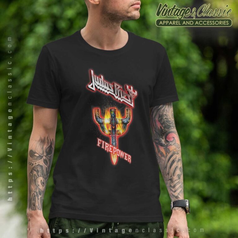 Judas Priest Fire Power Emblem Tshirt Judas Priest Fire Power Emblem Tshirt