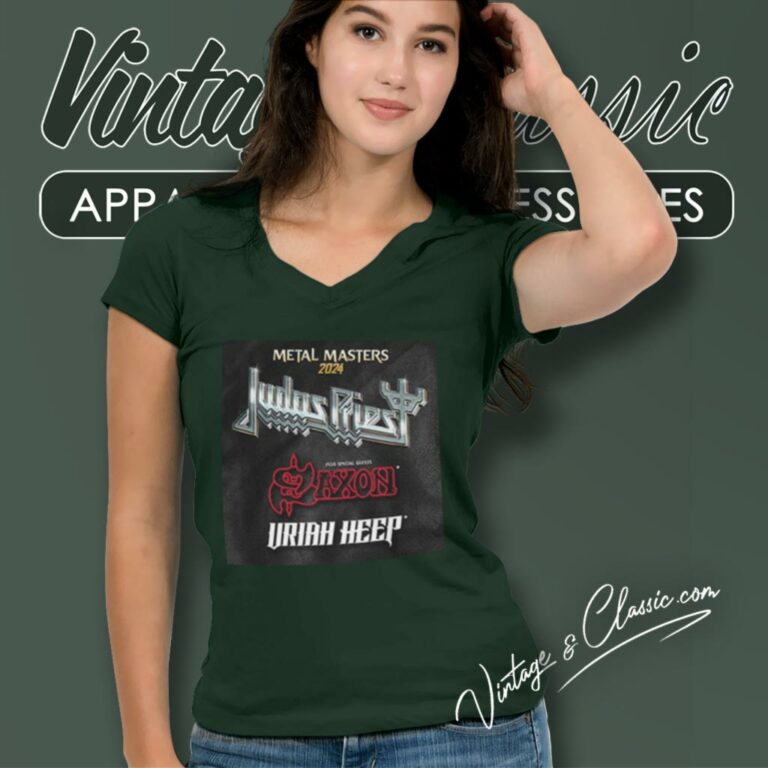 Judas Priest Shirt Announce Metal Masters European Tour 2024 V Neck TShirt Judas Priest Shirt Announce Metal Masters European Tour 2024 V Neck TShirt