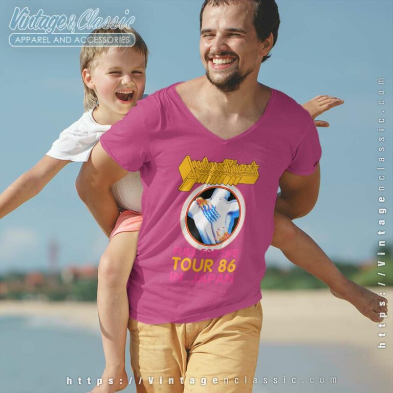 Judas Priest Shirt Fuel For Life Tour 86 V Neck TShirt Judas Priest Shirt Fuel For Life Tour 86 V Neck TShirt