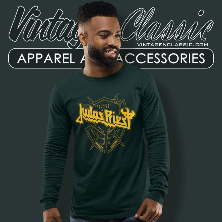 Judas Priest Shirt Invincible Shield Linear Long Sleeve Tee Judas Priest Shirt Invincible Shield Linear Long Sleeve Tee