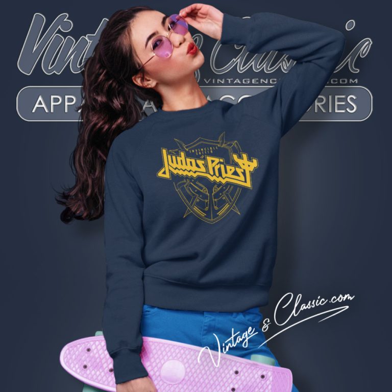 Judas Priest Shirt Invincible Shield Linear Sweatshirt Judas Priest Shirt Invincible Shield Linear Sweatshirt