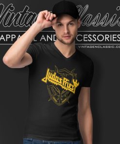 Judas Priest Shirt Invincible Shield Linear V Neck TShirt