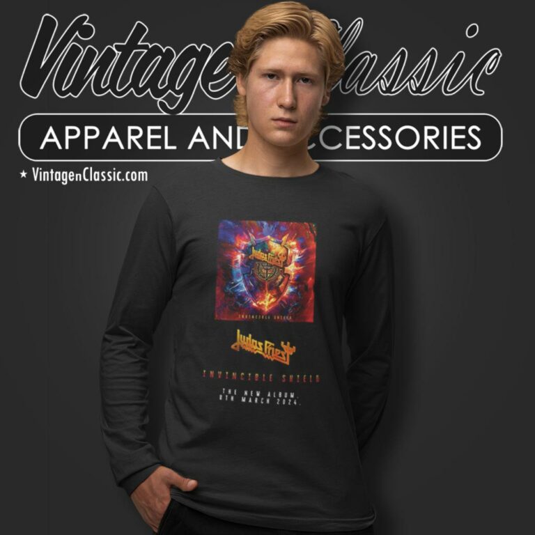 Judas Priest Shirt Invincible Shield The New Album 8th March 2024 Long Sleeve Tee Judas Priest Shirt Invincible Shield The New Album 8th March 2024 Long Sleeve Tee