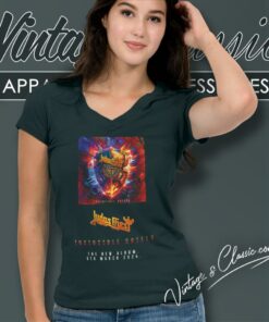 Judas Priest Shirt Invincible Shield The New Album 8th March 2024 V Neck TShirt