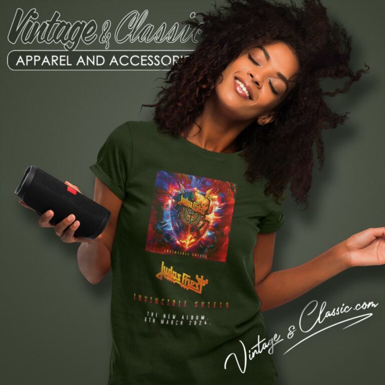 Judas Priest Shirt Invincible Shield The New Album 8th March 2024 Women T Shirt Judas Priest Shirt Invincible Shield The New Album 8th March 2024 Women T Shirt