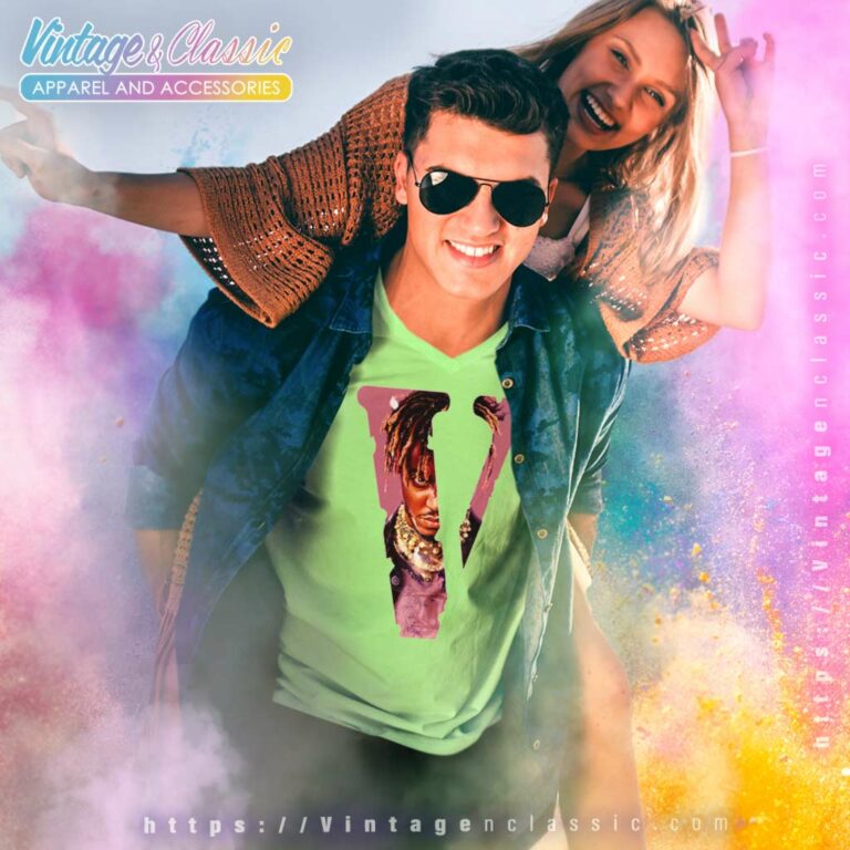 Juice Wrld X Vlone Legends Never Die V Neck TShirt 1 Juice Wrld X Vlone Legends Never Die V Neck TShirt 1