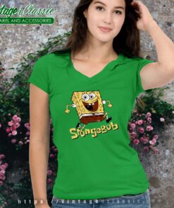 Jumping SpongeBob Squarepants Vneck