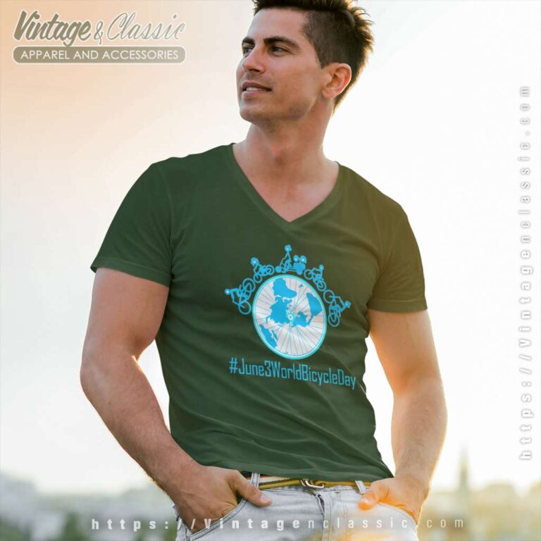 June 3rd World Bicycle Day V Neck TShirt June 3rd World Bicycle Day V Neck TShirt