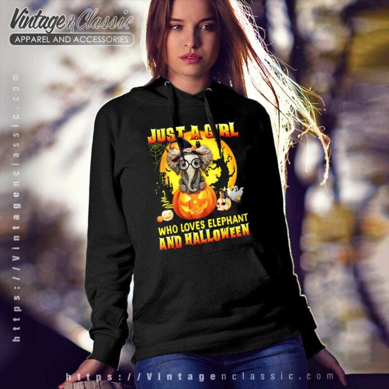 Just A Girl Who Loves Elephants Halloween Hoodie Just A Girl Who Loves Elephants Halloween Hoodie