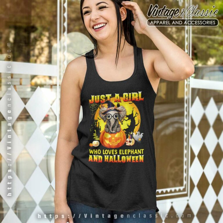 Just A Girl Who Loves Elephants Halloween Tank Top Racerback Just A Girl Who Loves Elephants Halloween Tank Top Racerback