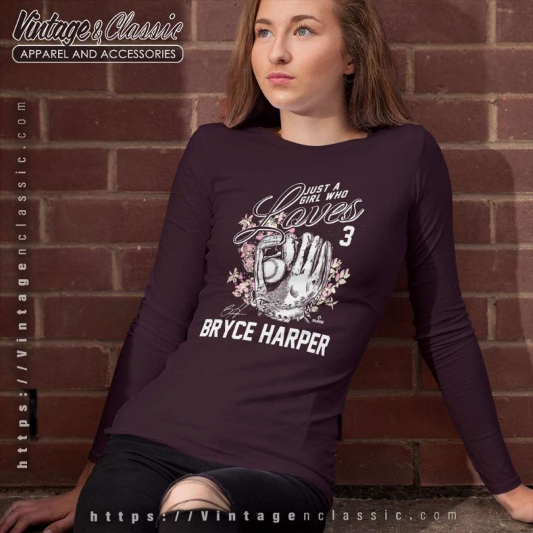 Just A Girl Who Loves Bryce Harper Long Sleeve Tee Just A Girl Who Loves Bryce Harper Long Sleeve Tee