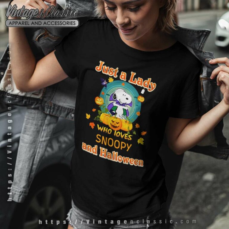 Just A Lady Love Snoopy Halloween Women TShirt Just A Lady Love Snoopy Halloween Women TShirt