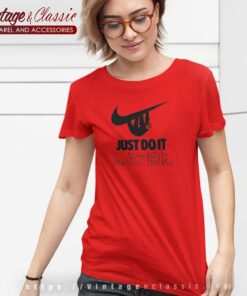 Just Do It Later Sloth Hanging On Nike Logo Tshirt Women