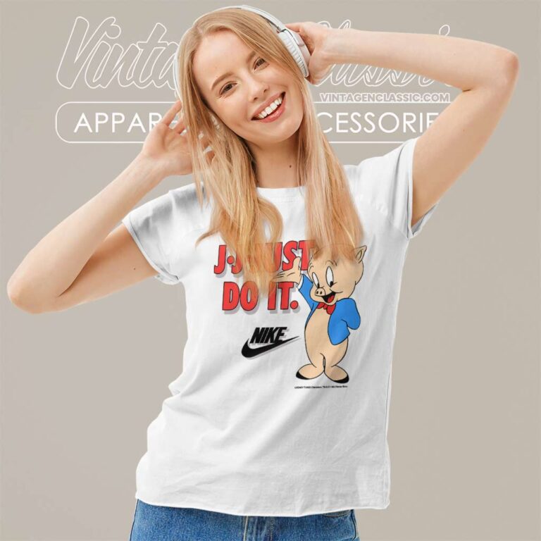Just Do It Porky Pig Looney Tunes Women TShirt Just Do It Porky Pig Looney Tunes Women TShirt