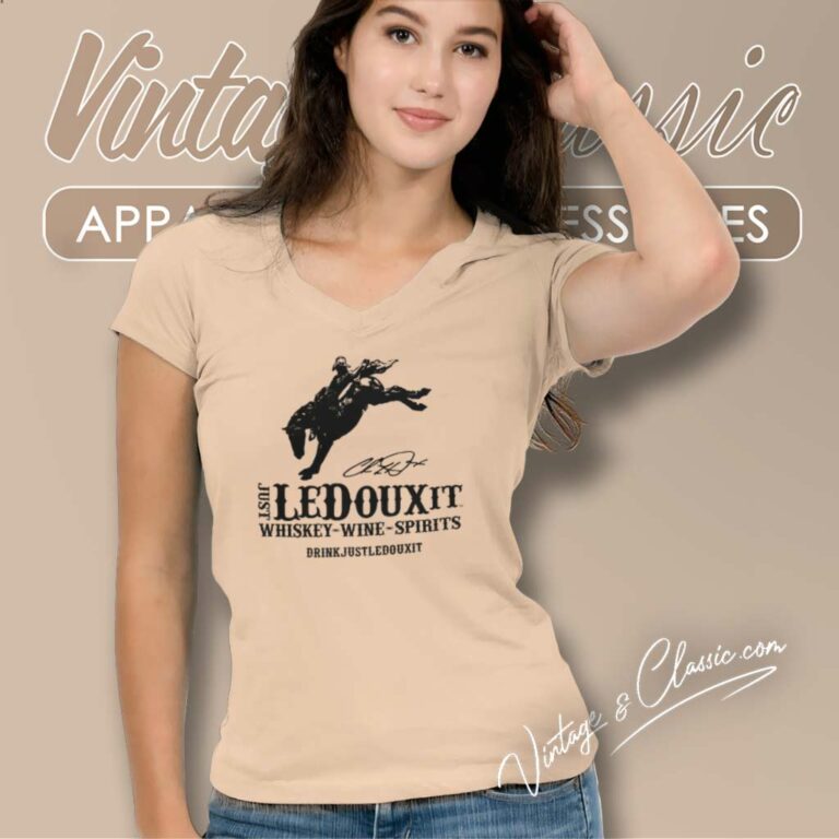 Just Ledoux It Shirt Whiskey Wine Spirits Logo V Neck TShirt Just Ledoux It Shirt Whiskey Wine Spirits Logo V Neck TShirt