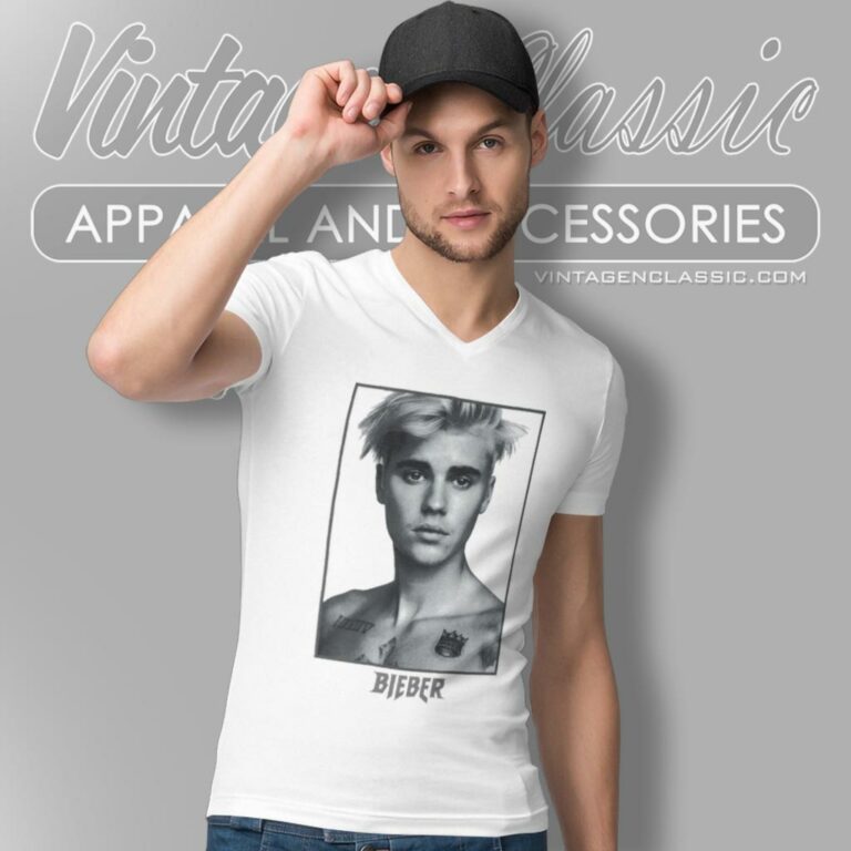 Justin Bieber Purpose Sorry V Neck TShirt Justin Bieber Purpose Sorry V Neck TShirt