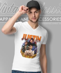 Justin Bieber Retro V Neck TShirt