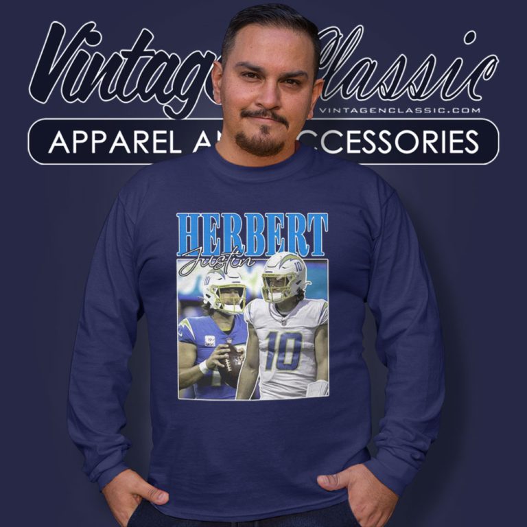 Justin Herbert Los Angeles Chargers NFL Long Sleeve Tee Justin Herbert Los Angeles Chargers NFL Long Sleeve Tee