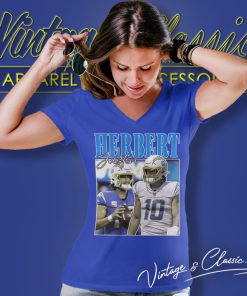 Justin Herbert Los Angeles Chargers NFL V Neck TShirt