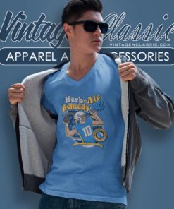 Justin Herbert Vintage Beer Label Style V Neck TShirt
