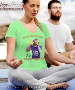 Justin Jefferson Griddy Dance Minnesota Vikings V Neck TShirt