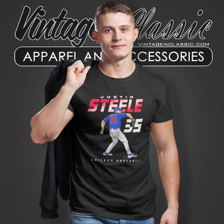Justin Steele 35 Chicago Cubs Baseball T Shirt Justin Steele 35 Chicago Cubs Baseball T Shirt
