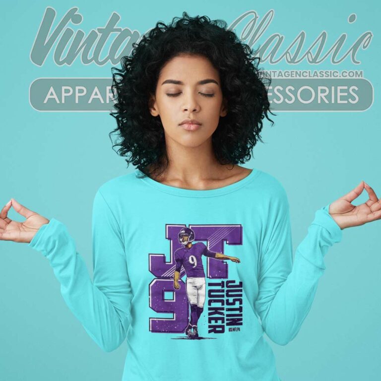 Justin Tucker Baltimore Football Long Sleeve Tee Justin Tucker Baltimore Football Long Sleeve Tee