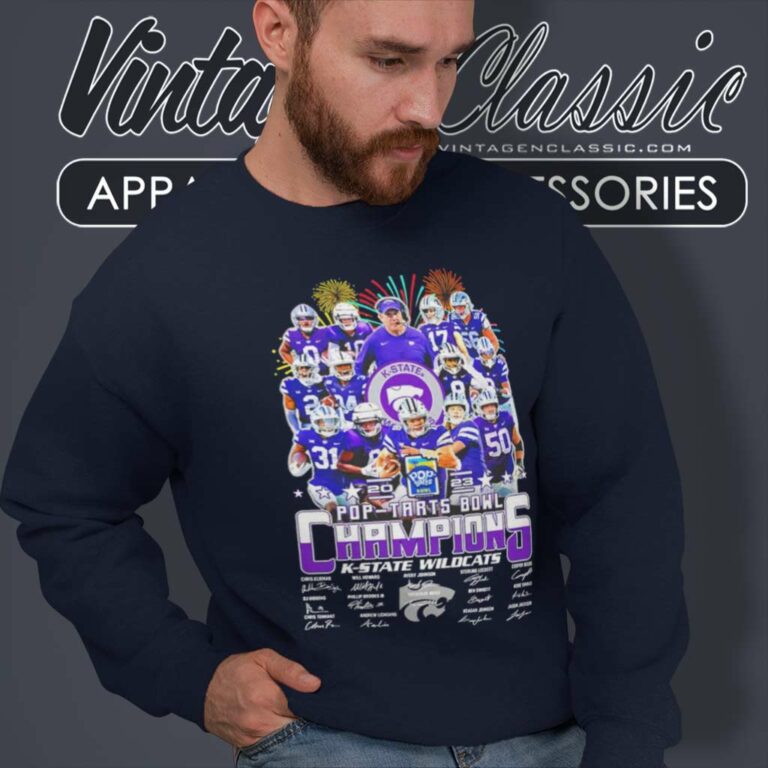 K State Wildcats Pop Tarts Bowl Champions Football Team Signatures Sweatshirt K State Wildcats Pop Tarts Bowl Champions Football Team Signatures Sweatshirt