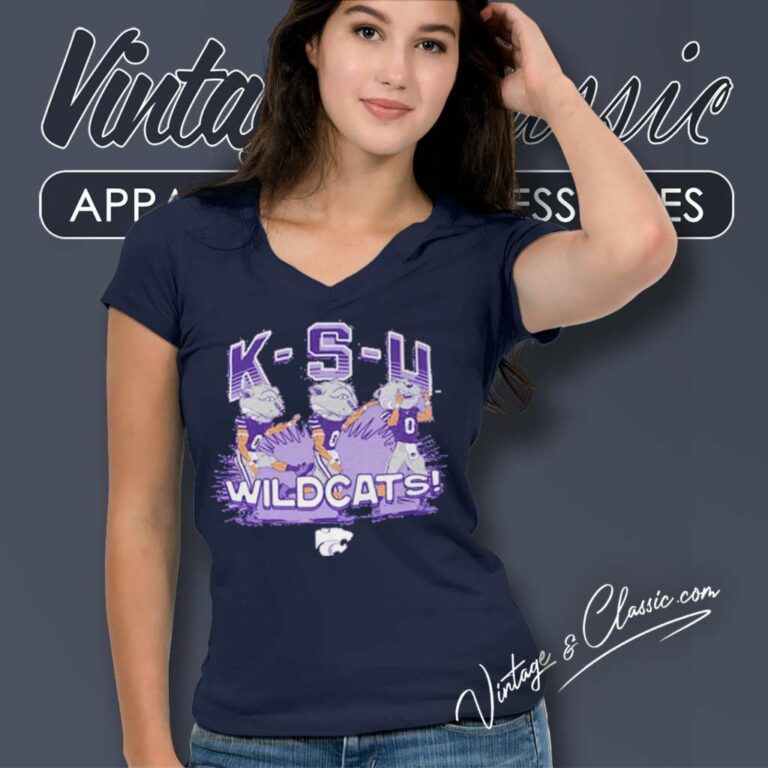 K State Wildcats Willie Football Ksu V Neck TShirt K State Wildcats Willie Football Ksu V Neck TShirt