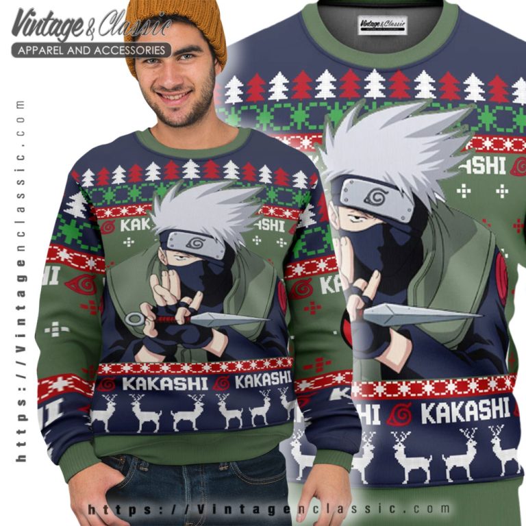 Kakashi Hatake Naruto Ugly Christmas Sweater Ugly Sweater Kakashi Hatake Naruto Ugly Christmas Sweater Ugly Sweater