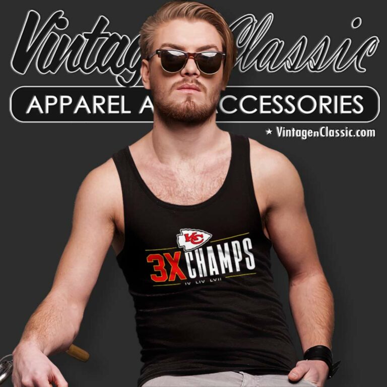 Kansas City Chiefs 3x Champions Iv Liv Lvii Tank Top Racerback Kansas City Chiefs 3x Champions Iv Liv Lvii Tank Top Racerback