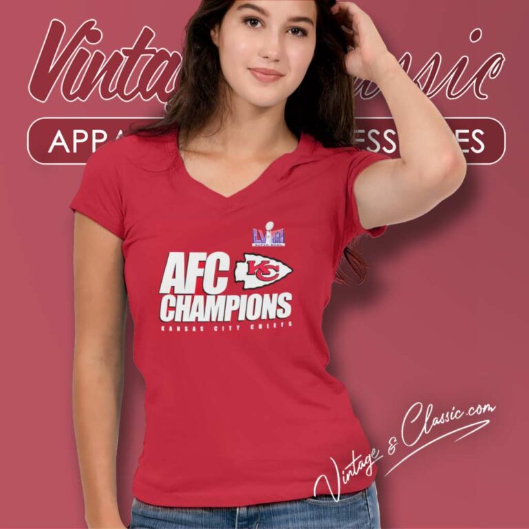 Kansas City Chiefs Afc Champions V Neck TShirt Kansas City Chiefs Afc Champions V Neck TShirt