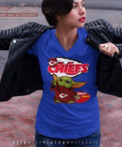 Kansas City Chiefs Baby Yoda Nfl V Neck TShirt