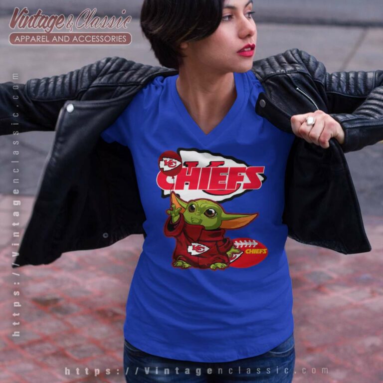 Kansas City Chiefs Baby Yoda Nfl V Neck TShirt Kansas City Chiefs Baby Yoda Nfl V Neck TShirt
