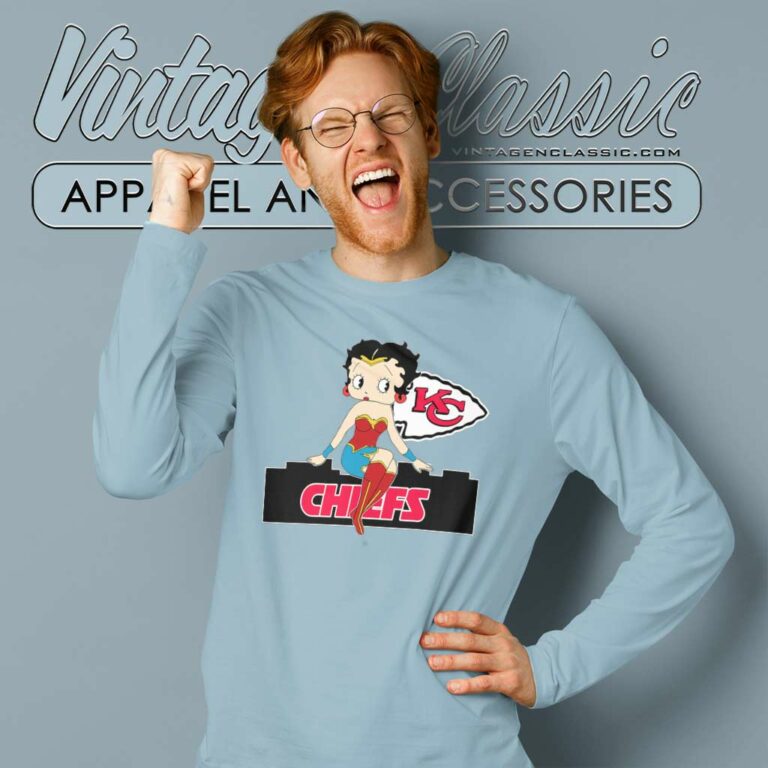Kansas City Chiefs Betty Boop Nfl Long Sleeve Tee Kansas City Chiefs Betty Boop Nfl Long Sleeve Tee