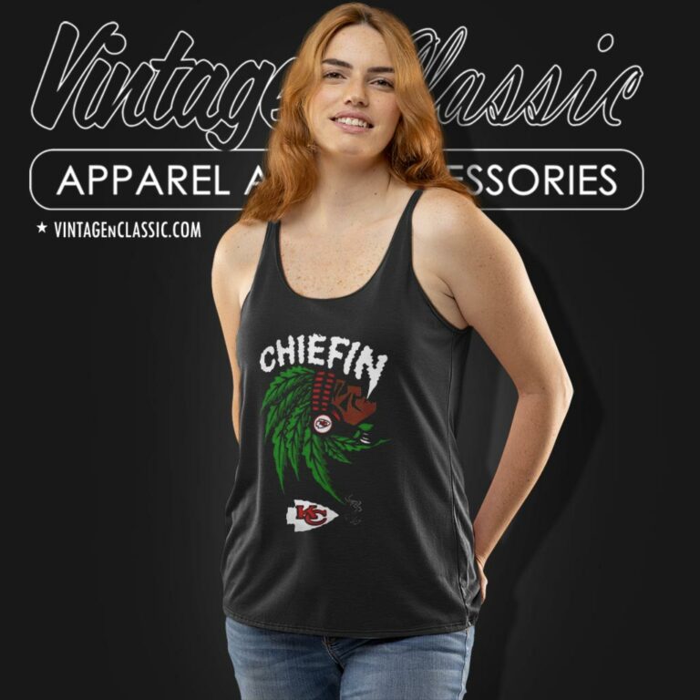 Kansas City Chiefs Chiefin Weed Smoking Indian Tank Top Racerback Kansas City Chiefs Chiefin Weed Smoking Indian Tank Top Racerback