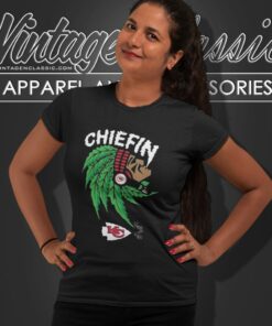 Kansas City Chiefs Chiefin Weed Smoking Indian Women T Shirt