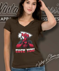 Kansas City Chiefs Deadpool Shirt Love You Fuck You V Neck TShirt