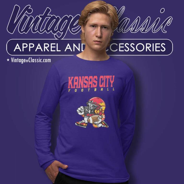 Kansas City Chiefs Football Helmet Vintage Long Sleeve Tee Kansas City Chiefs Football Helmet Vintage Long Sleeve Tee