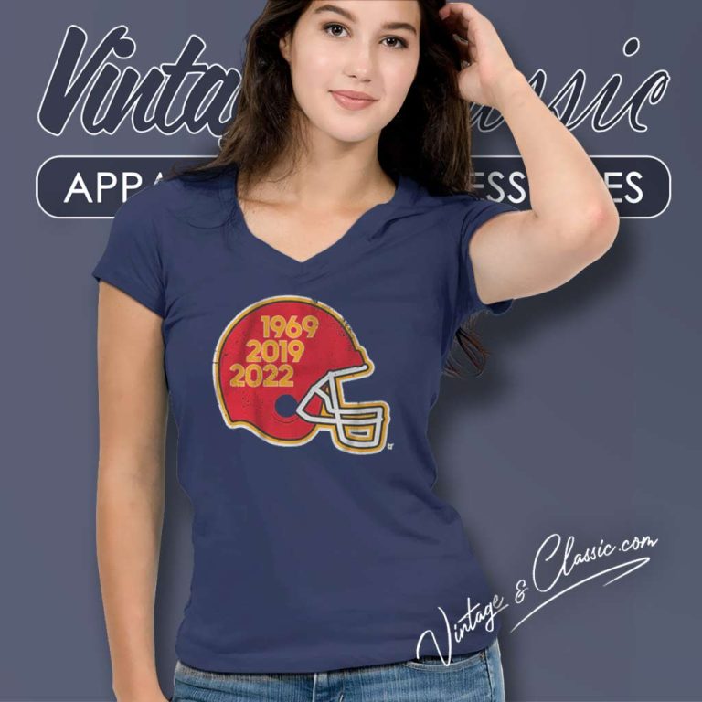 Kansas City Chiefs Glory Years 1969 2019 2022 V Neck TShirt Kansas City Chiefs Glory Years 1969 2019 2022 V Neck TShirt