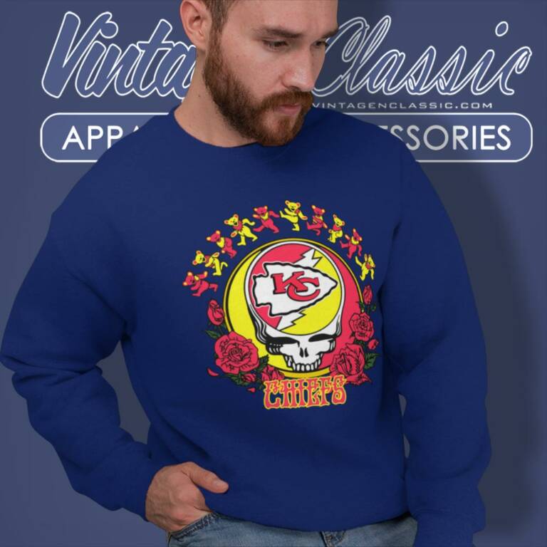 Kansas City Chiefs Grateful Dead Roses Dancing Bears Sweatshirt Kansas City Chiefs Grateful Dead Roses Dancing Bears Sweatshirt