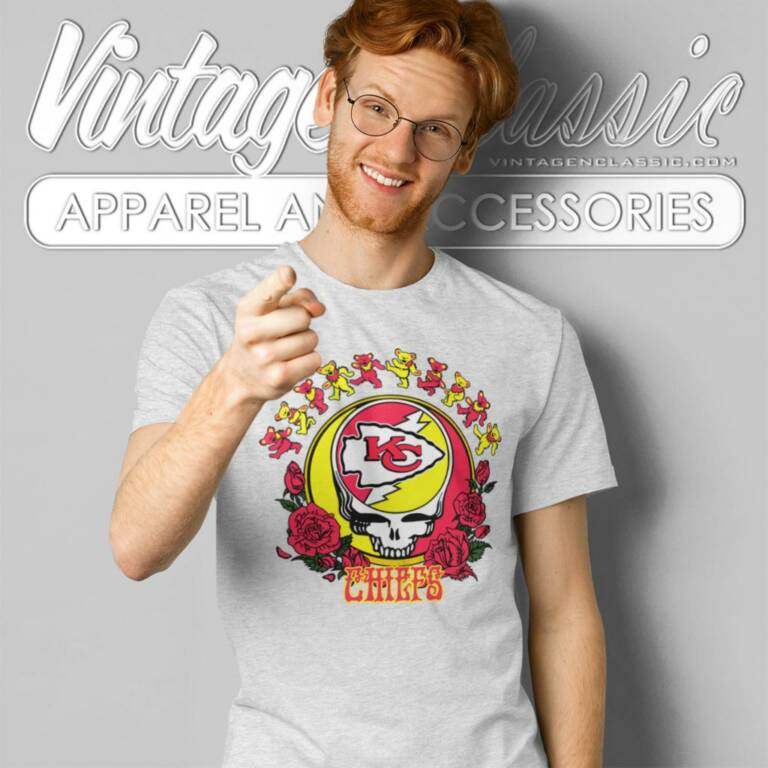 Kansas City Chiefs Grateful Dead Roses Dancing Bears T Shirt Kansas City Chiefs Grateful Dead Roses Dancing Bears T Shirt