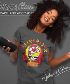 Kansas City Chiefs Grateful Dead Roses Dancing Bears Women T Shirt