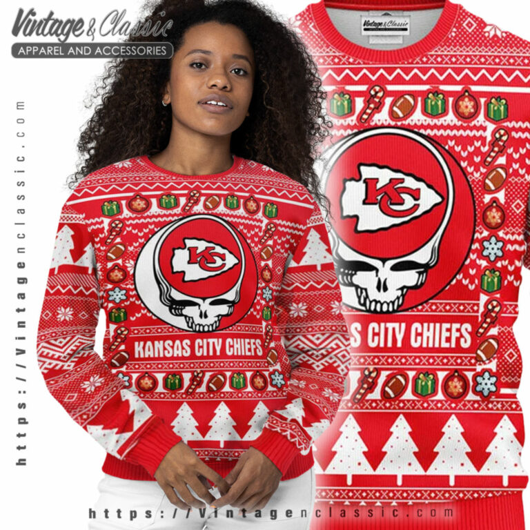 Kansas City Chiefs Grateful Dead Ugly Sweater Women Ugly Sweater Kansas City Chiefs Grateful Dead Ugly Sweater Women Ugly Sweater