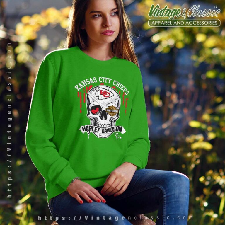 Kansas City Chiefs Harley Daivsion Skull Sweatshirt Kansas City Chiefs Harley Daivsion Skull Sweatshirt