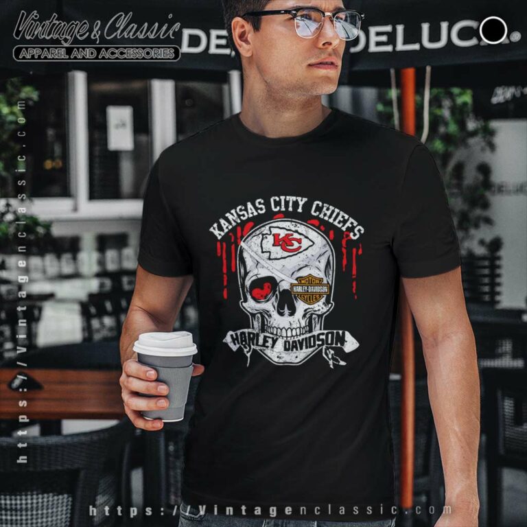 Kansas City Chiefs Harley Daivsion Skull T Shirt Kansas City Chiefs Harley Daivsion Skull T Shirt